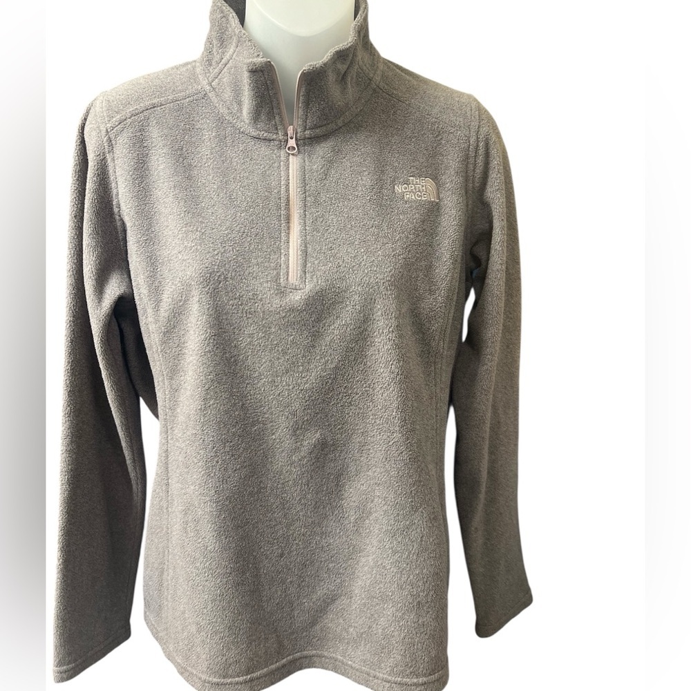 North Face Women’s Purplish Gray Quarter Zip Fleece Lightweight Pullover Medium